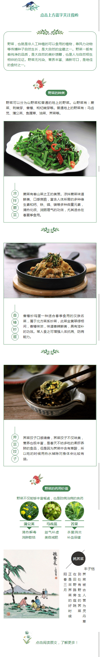 野菜美食特色小吃中国风文章模板